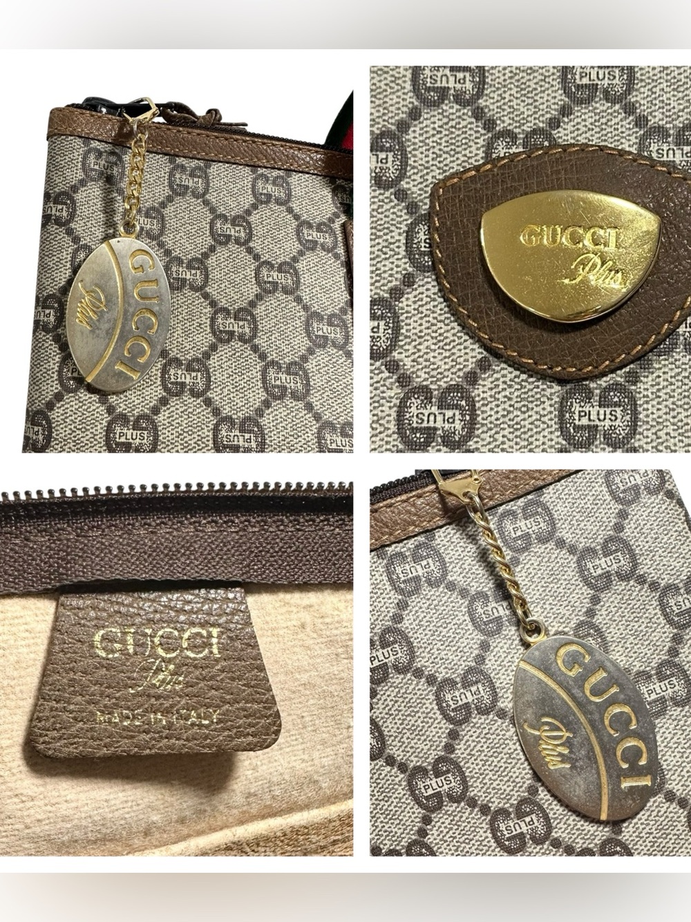 Gucci Plus GG Supreme Web Canvas & Green Red Sherry Line Zippered Tote Bag - Picture 6 of 16